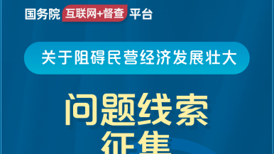 大鸡吧搞黄国务院“互联网+督查”平台公开征集阻碍民营经济发展壮大问题线索